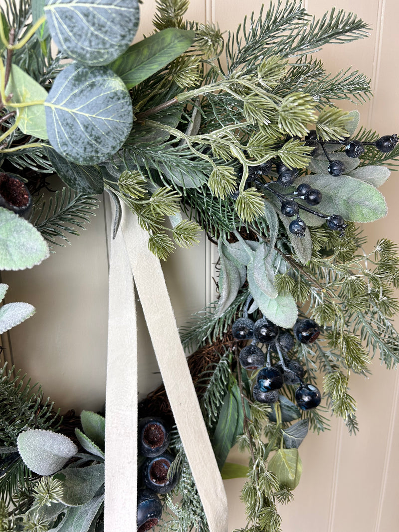 Blueberry and foliage full wreath 55cm