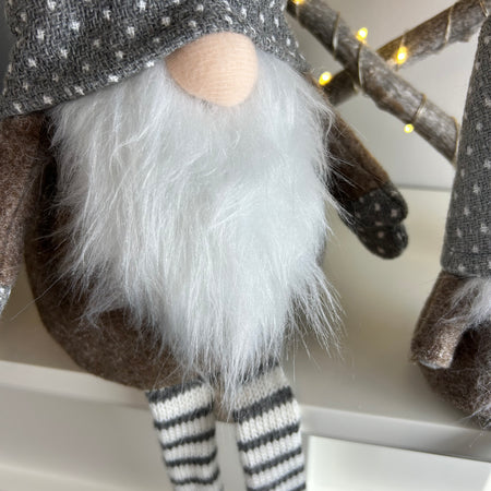 Beige Grey Fabric Sitting Gonk 3 Sizes Available