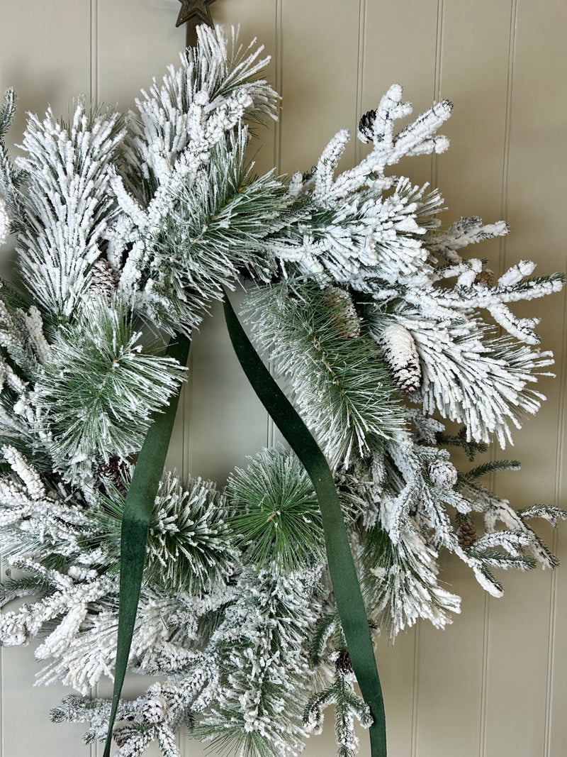 Extra large Snowy Pinecone Wreath 70cm