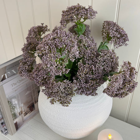 Pale purple seeded sedum spray stem 58cm