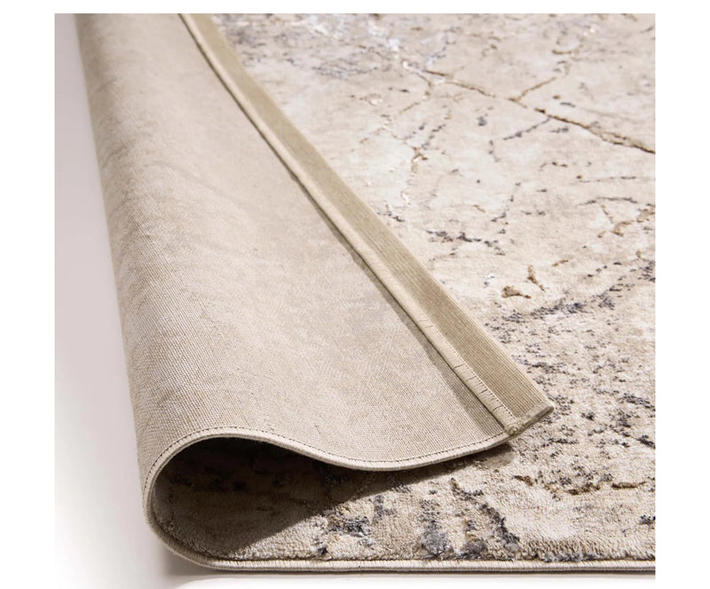 Calcatta earth marble cream neutral beige stone look rug runner mat 80x150
