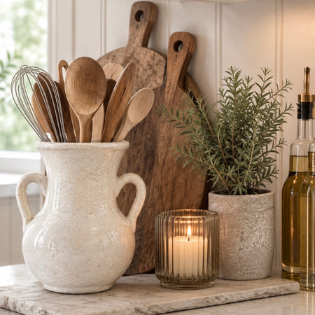Ravello two handle crackle glaze vase