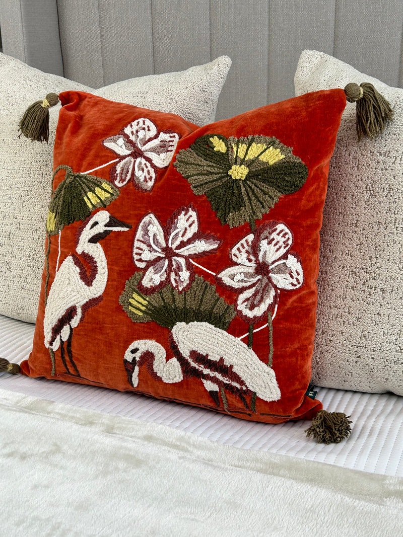 Neutral Helmsley floral cushion