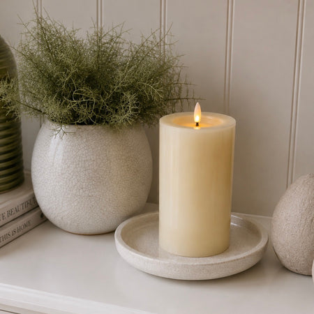 Cream LED wax battery candle 2 sizes