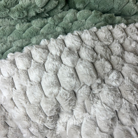 Paul Moneypenny Koochikoo Textured Faux Fur Throws 130x170cm 2 colours green taupe brown