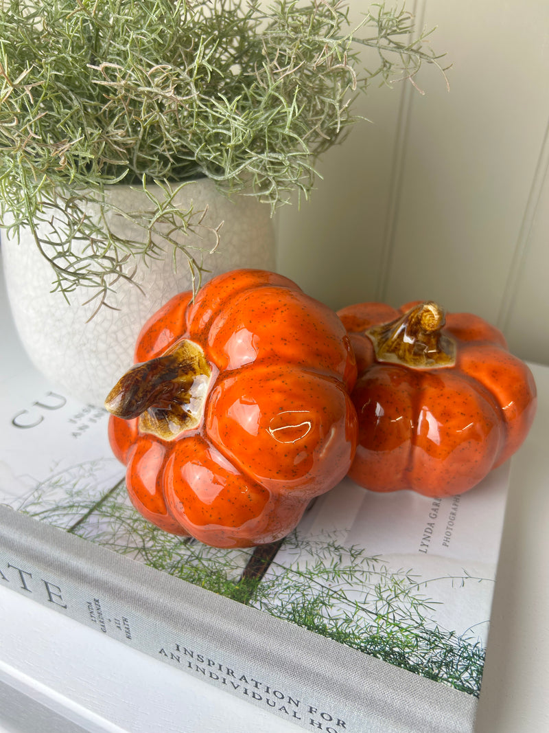 Ceramic Glazed Pumpkin 11cm