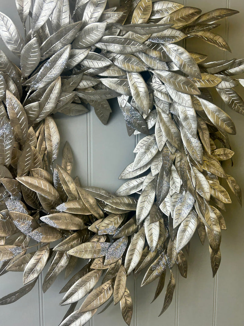 Large Golden Eucalyptus Leaf Wreath 60cm