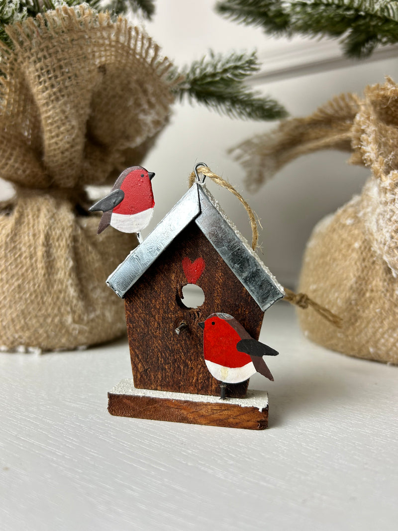 Robin Birdhouse Hanging Decoration