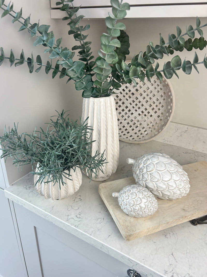 Osmington tall textured off white vase 28cm