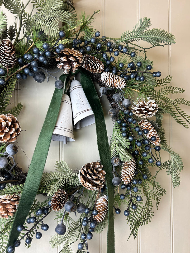 Pinecone blueberry and eucalyptus wreath 56cm