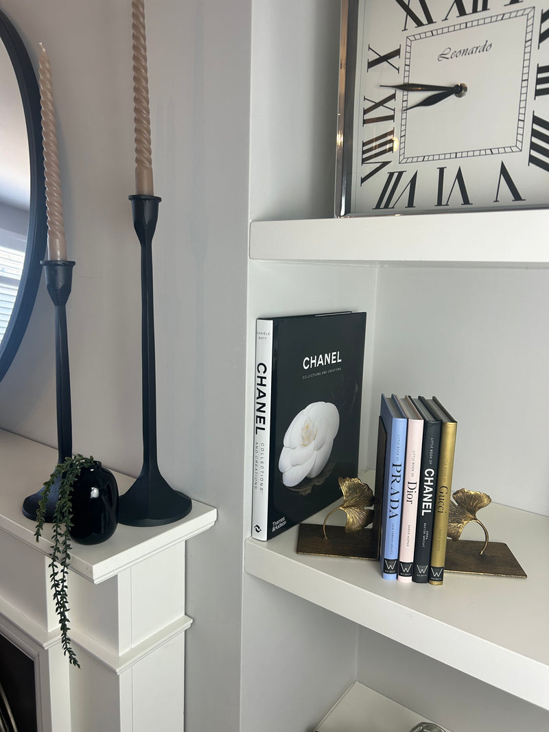 Gold Lotus Leaf Bookends