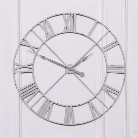 Huge distressed off white wall clock 122cm