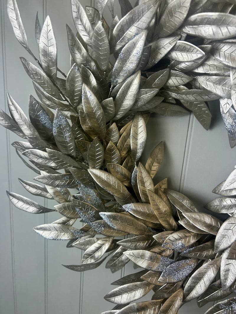 Large Golden Eucalyptus Leaf Wreath 60cm
