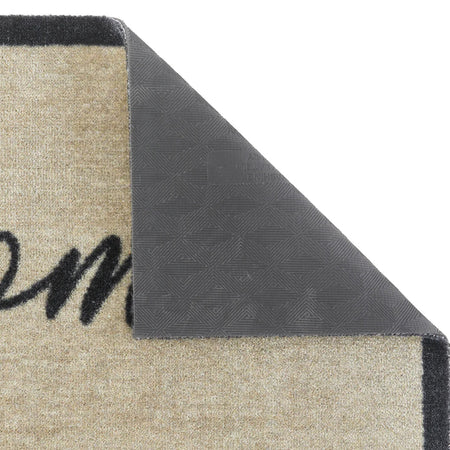 Home machine washable door mat rug cream black 50x75