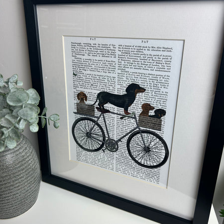 Dogs on tandem bike 34x30cm