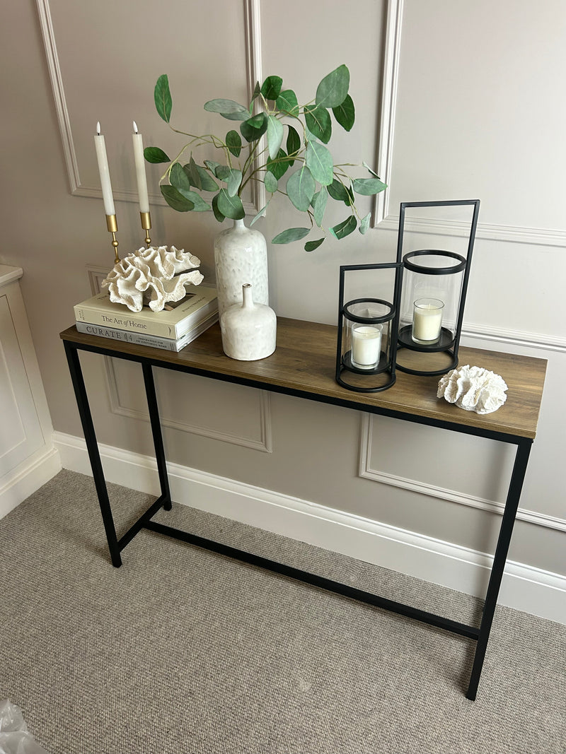 Metal and wood console table hotsell