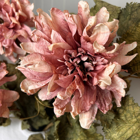 Soft pink dried feel tall dahlia stem 65cm