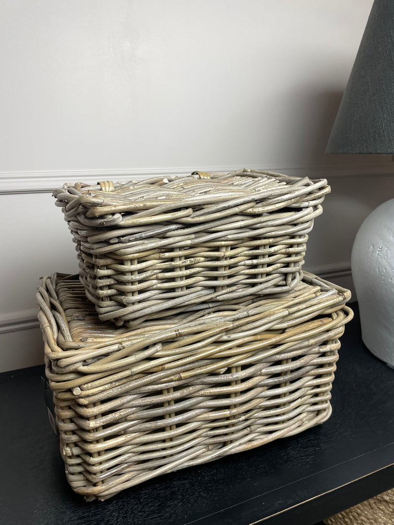 Lidded Wicker Bembridge Storage Baskets
