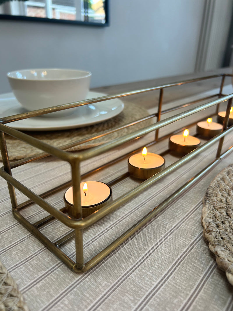 Brass gold 5 candle candle holder