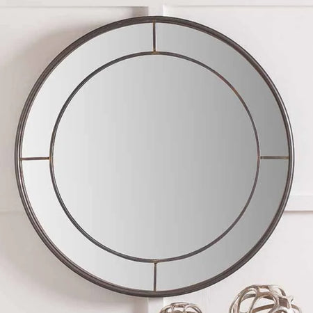 Antique Bronze brass black Metal Round Wall Mirror 80cm