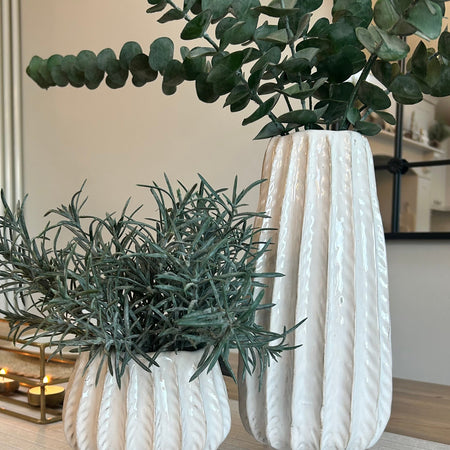 Osmington tall textured off white vase 28cm