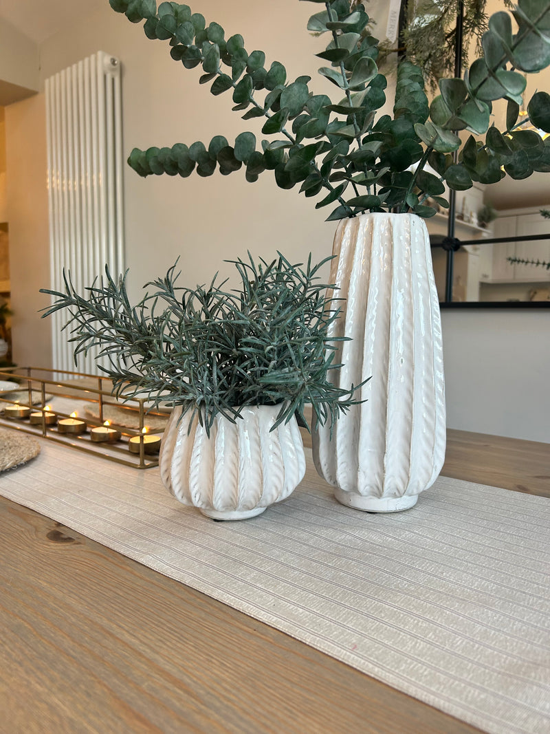 Osmington tall textured off white vase 28cm