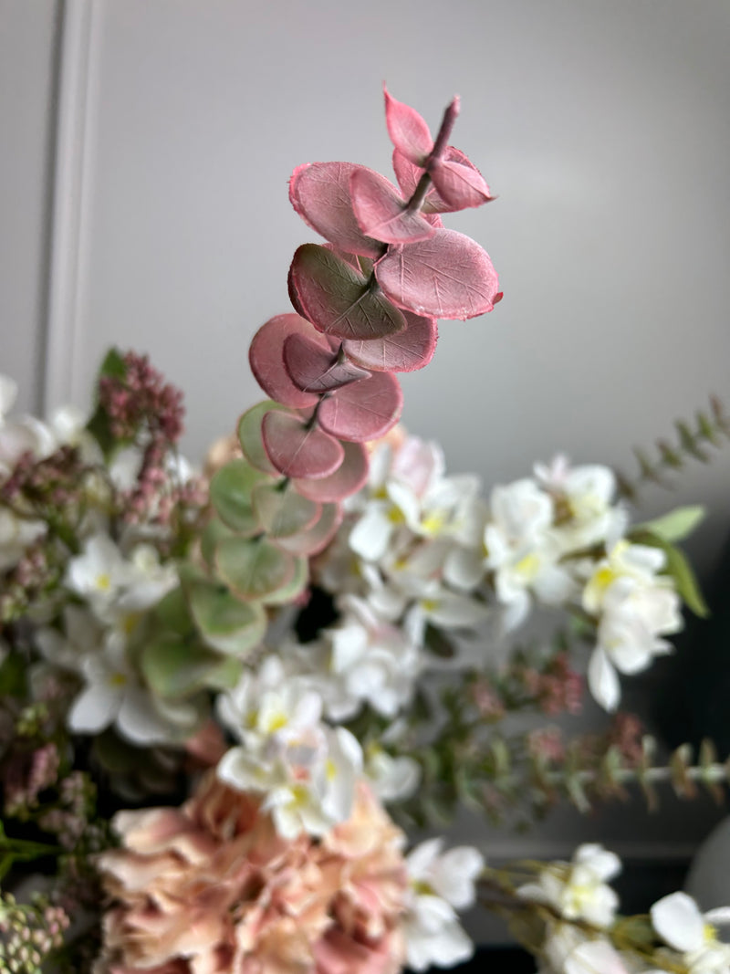 Arrangement 10 blush eucalyptus hydrangeas blossom and berry stems