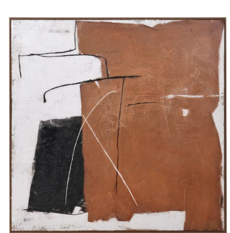 Textured wooden framed canvas art 100cm