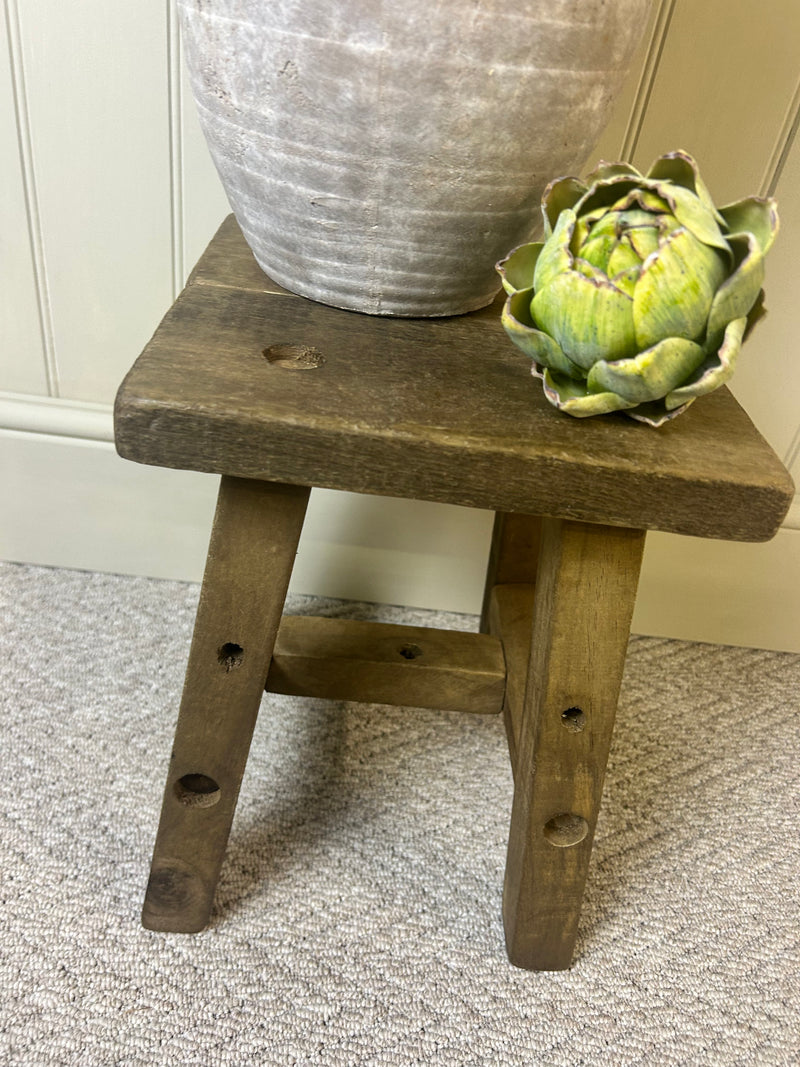 Chunky wooden rustic stool bench 2 sizes