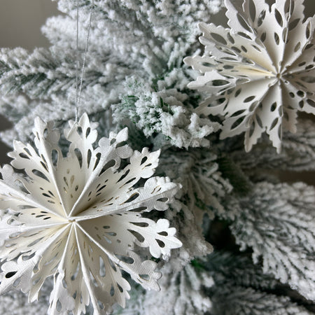 Set of 9 boxed paper cut out snowflakes stars