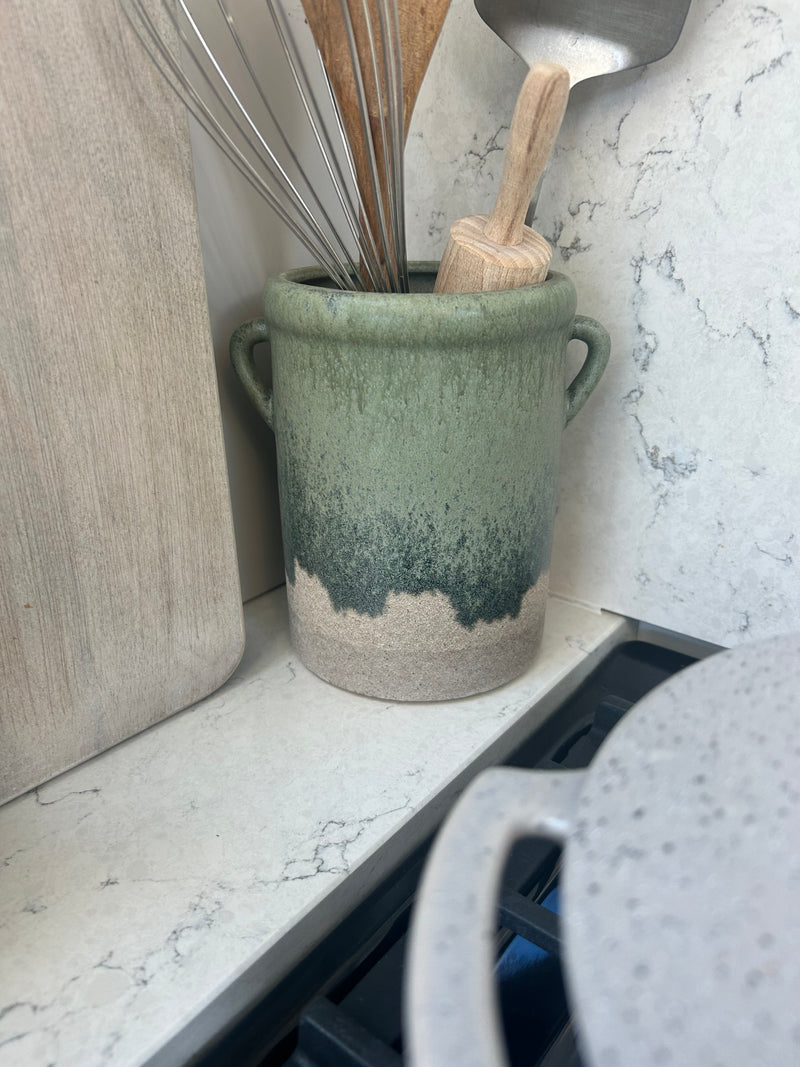 Blue/Green Dipped Utensil Holder
