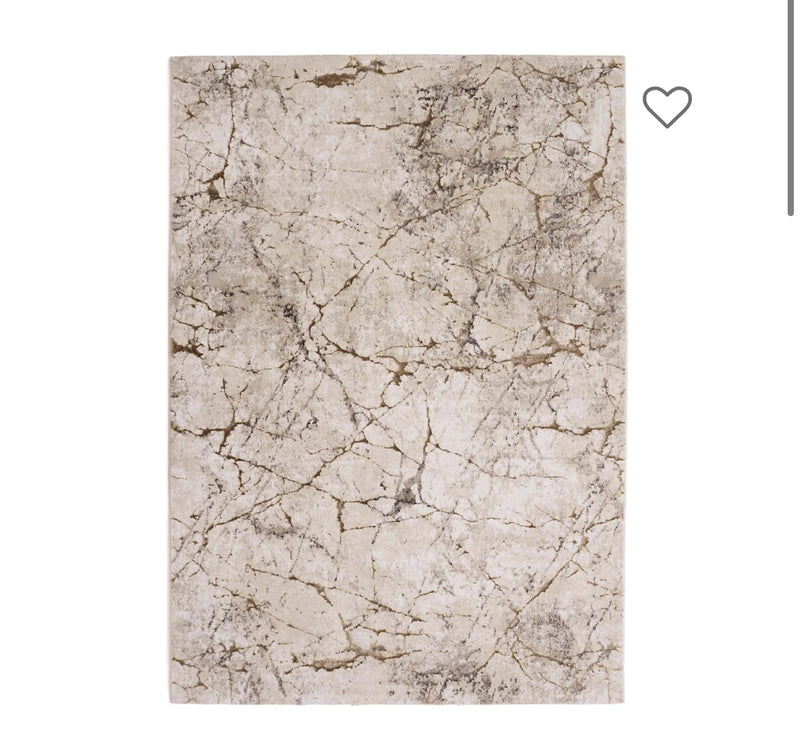 Calcatta earth marble cream neutral beige stone look rug runner mat 80x150