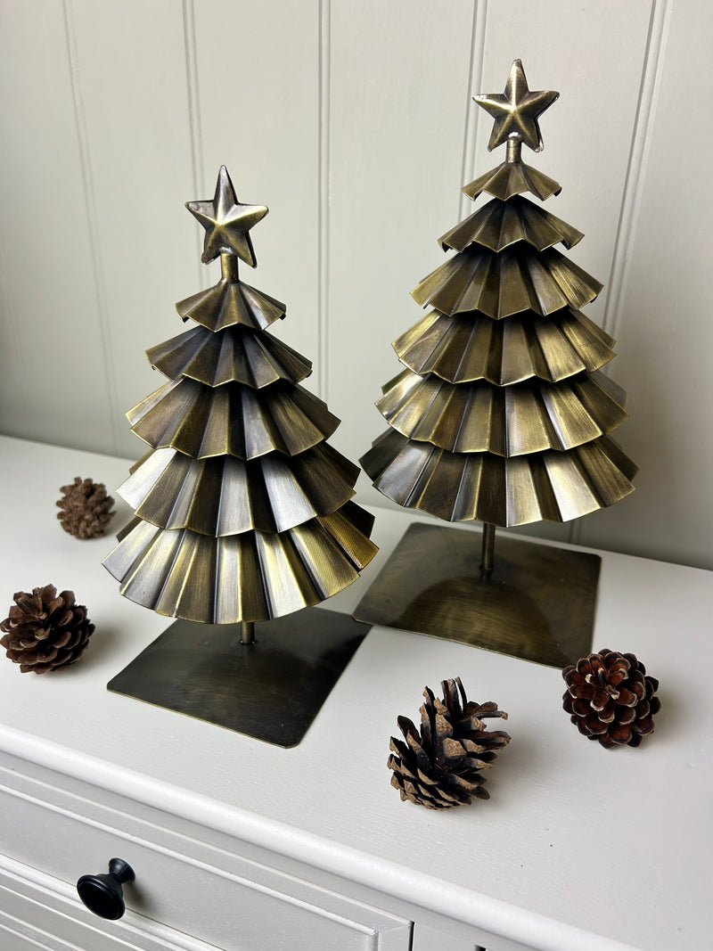 Pershore metal antique gold trees 2 sizes