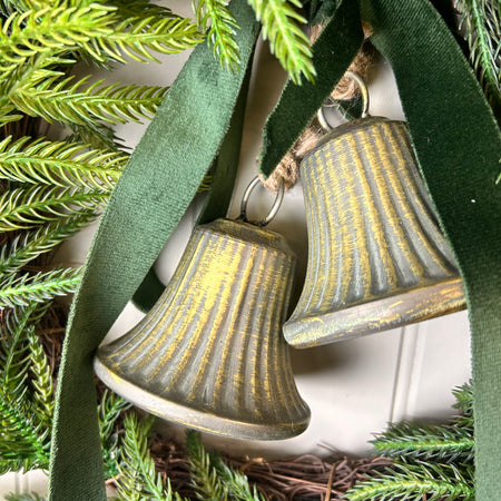 Fluted brass gold Metal Hanging Bell