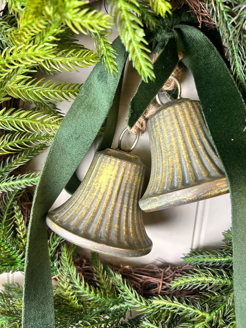 Fluted brass gold Metal Hanging Bell
