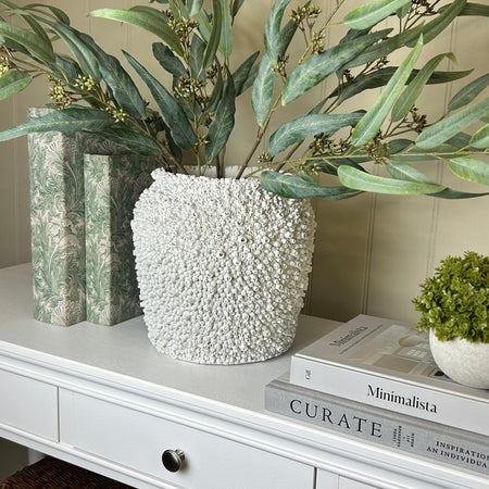 White Barnacle coral Textured chunky Vase 24cm Tall