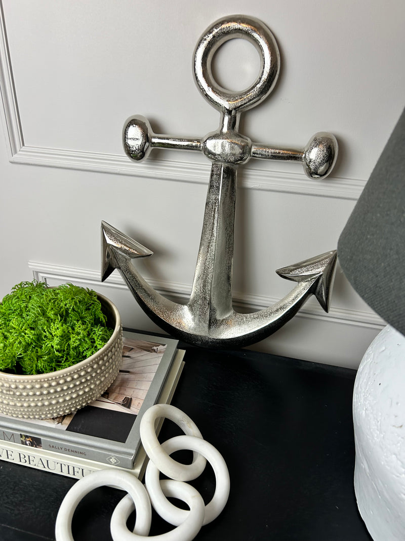 Large Silver Anchor wall decoration