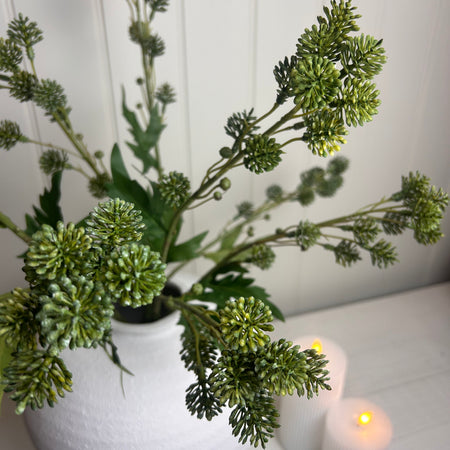 Fire bud green spiky stem spray bunch 80cm