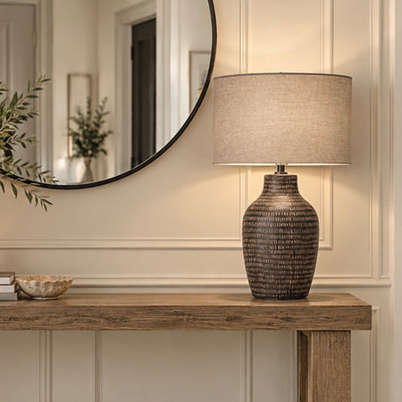 Brown textures lamp with shade