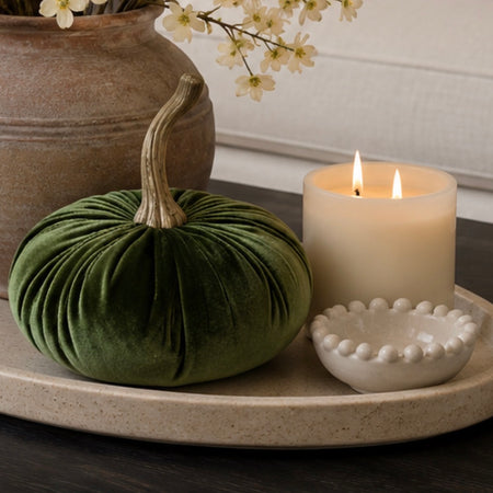 Luxury Green velvet autumn pumpkin