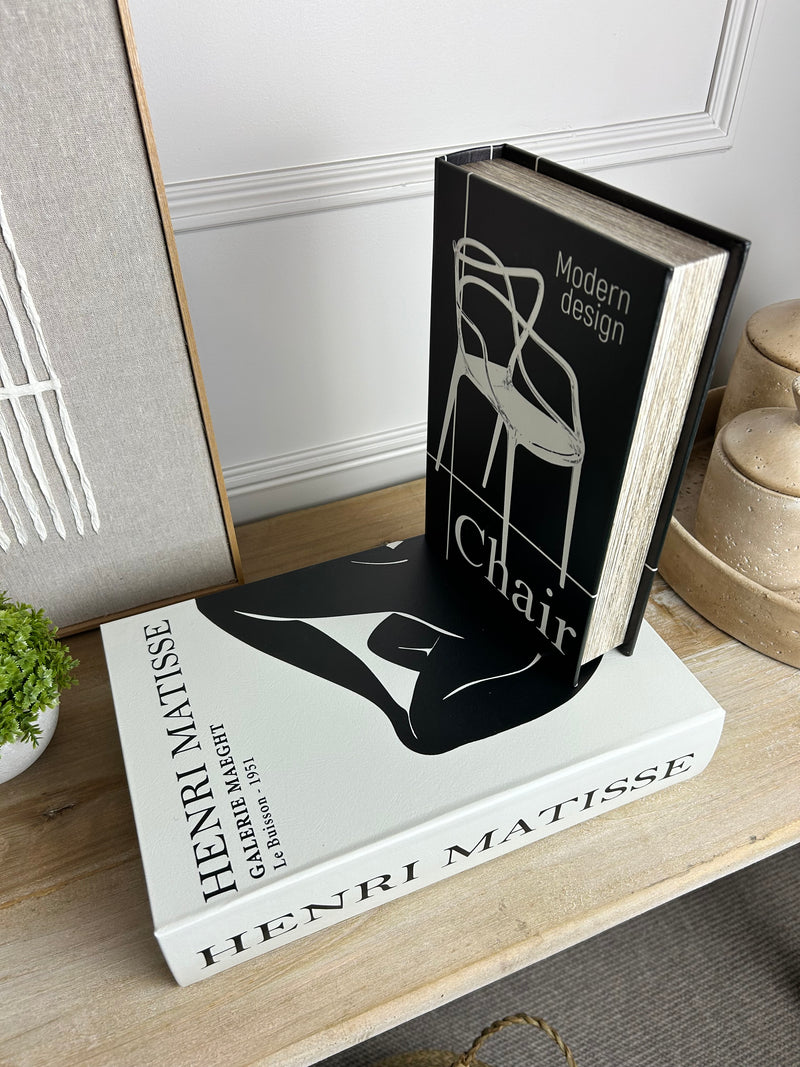 Set of two monochrome print storage books Matisse
