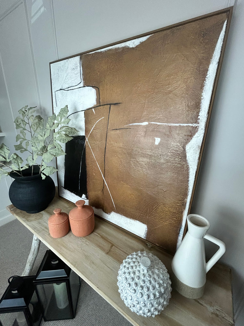 Textured wooden framed canvas art 100cm
