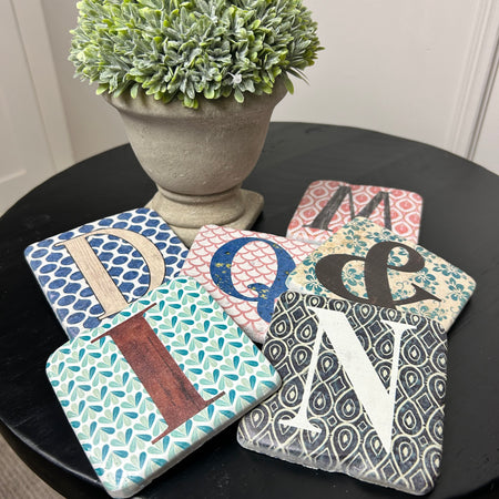 Alphabet drink resin coasters