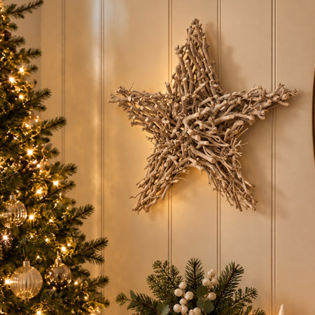 Grey Washed Twig Star, 53cm