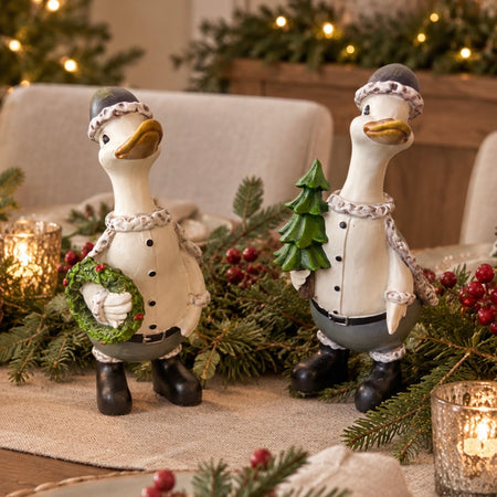 Natural & Grey Festive Duck