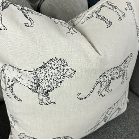 Animal safari neutral cushion cover 45cm