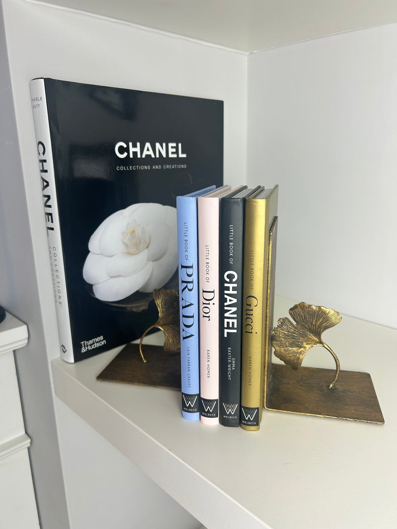 Gold Lotus Leaf Bookends
