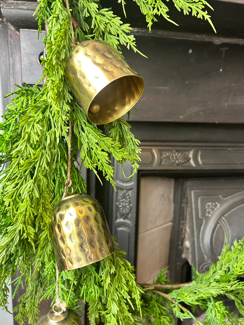 Arrington Hammered Hanging Bells on Jute Rope