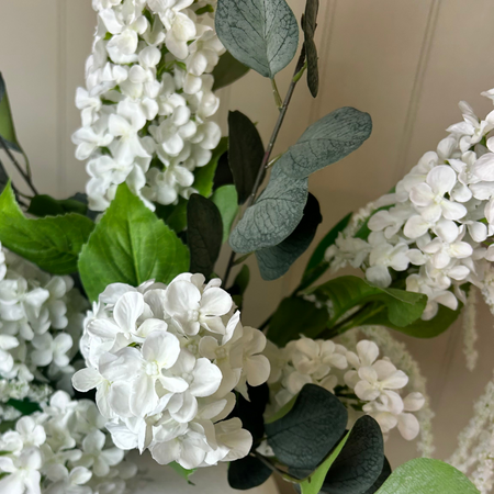 Paniculata hydrangea tall 2 head stem cream white 75cm