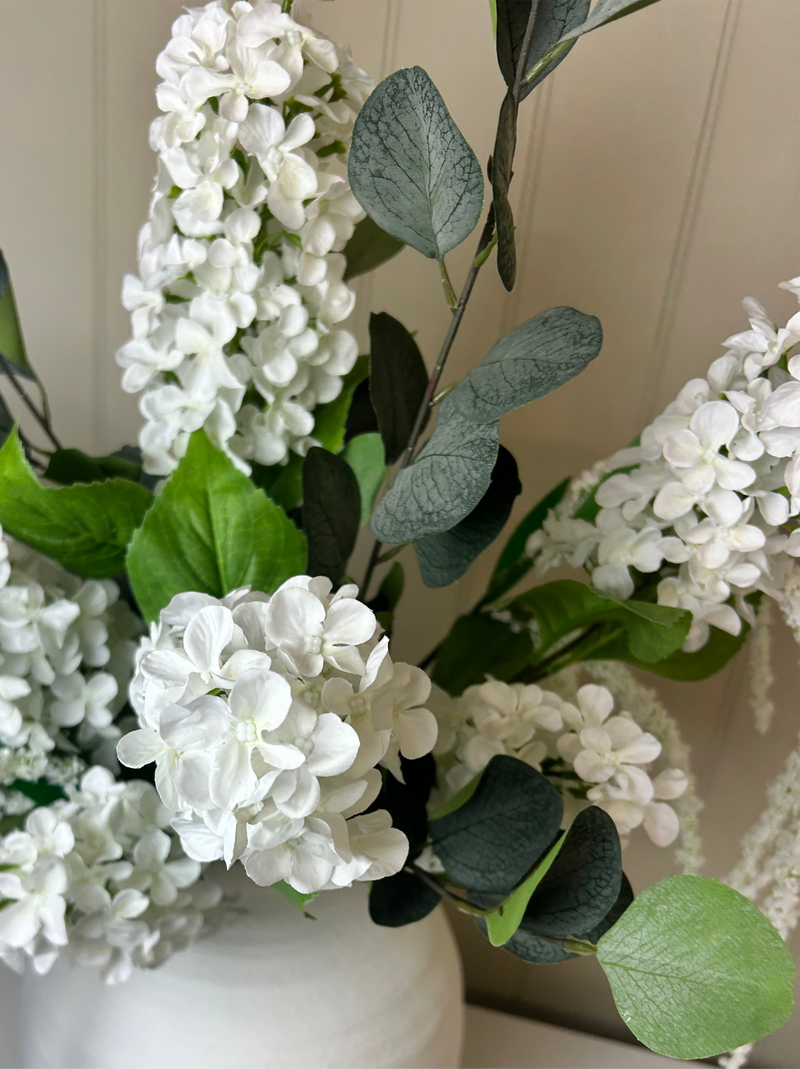 Paniculata hydrangea tall 2 head stem cream white 75cm